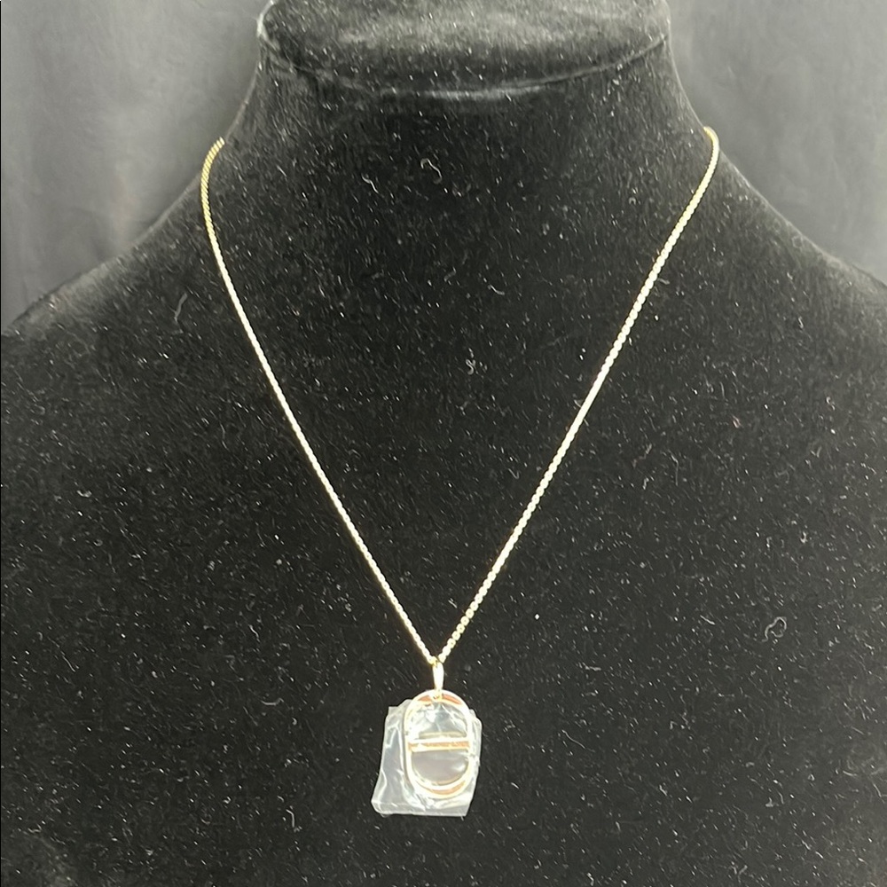 Elegant Gold Necklace with Christian Dior Zipper Pull Pendant